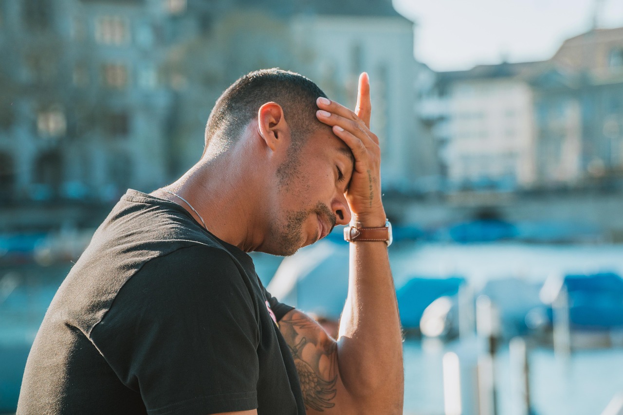A man taking a pause during a busy day
